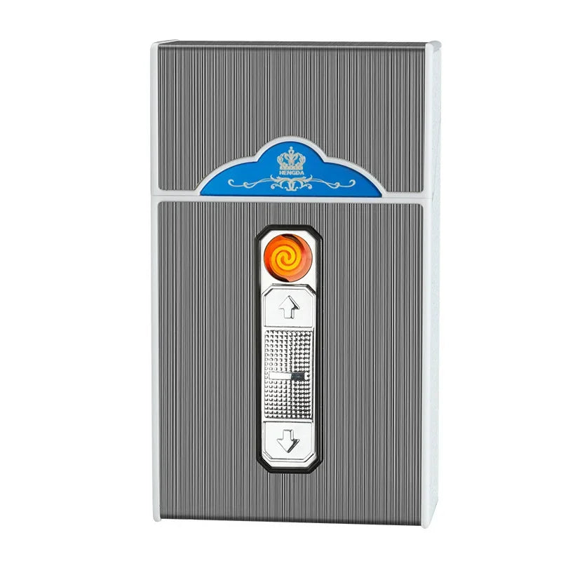 Cigarrera con encendedor integrado en varios colores