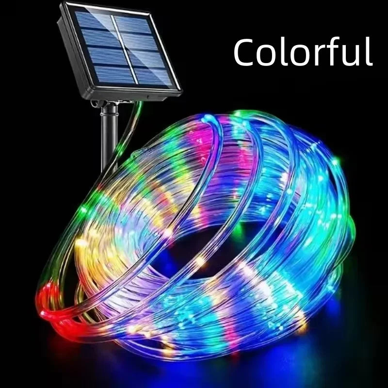 Manguera de luces LED solares para jardín y terraza