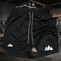 Shorts deportivos para hombre 2 en 1 con doble capa y bolsillos