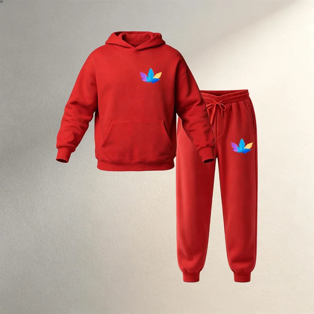 Conjunto casual deportivo para hombre de 2 piezas afelpadas