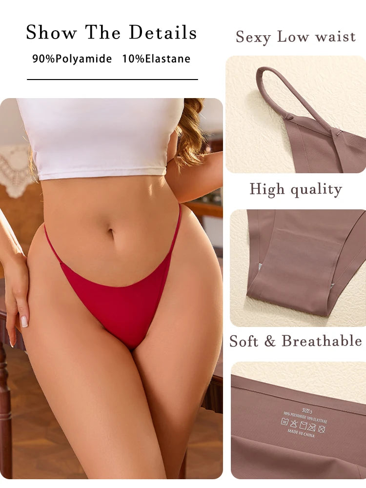 Pack de 6 Tangas sin Costuras de Tiro Bajo Invisibles