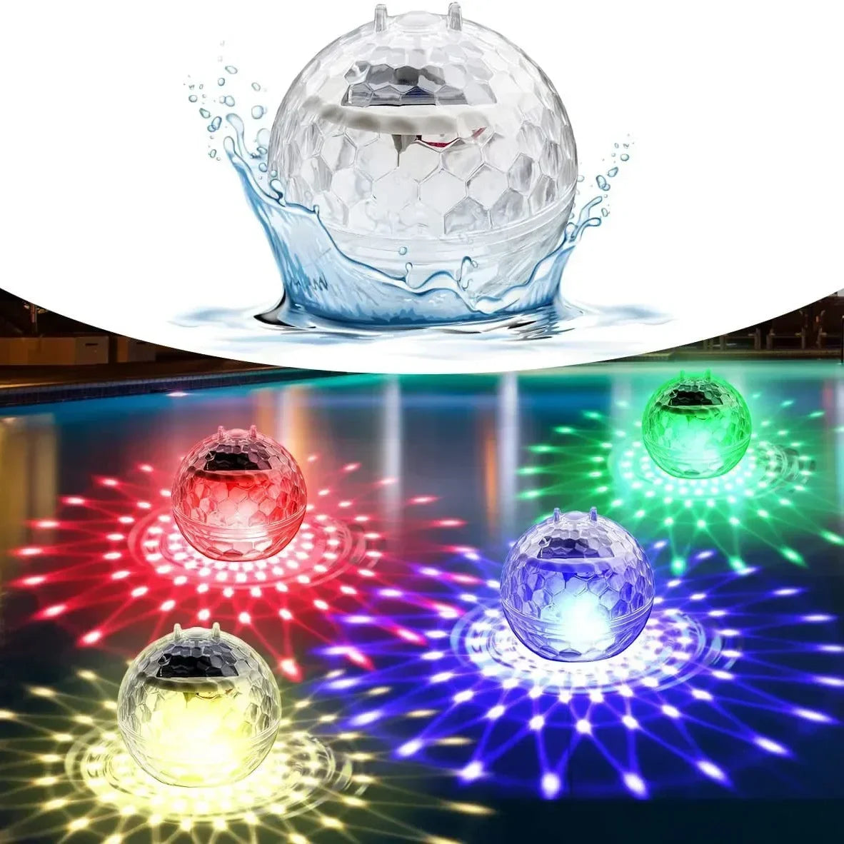 Lámparas solares LED flotantes con cambio de 7 colores