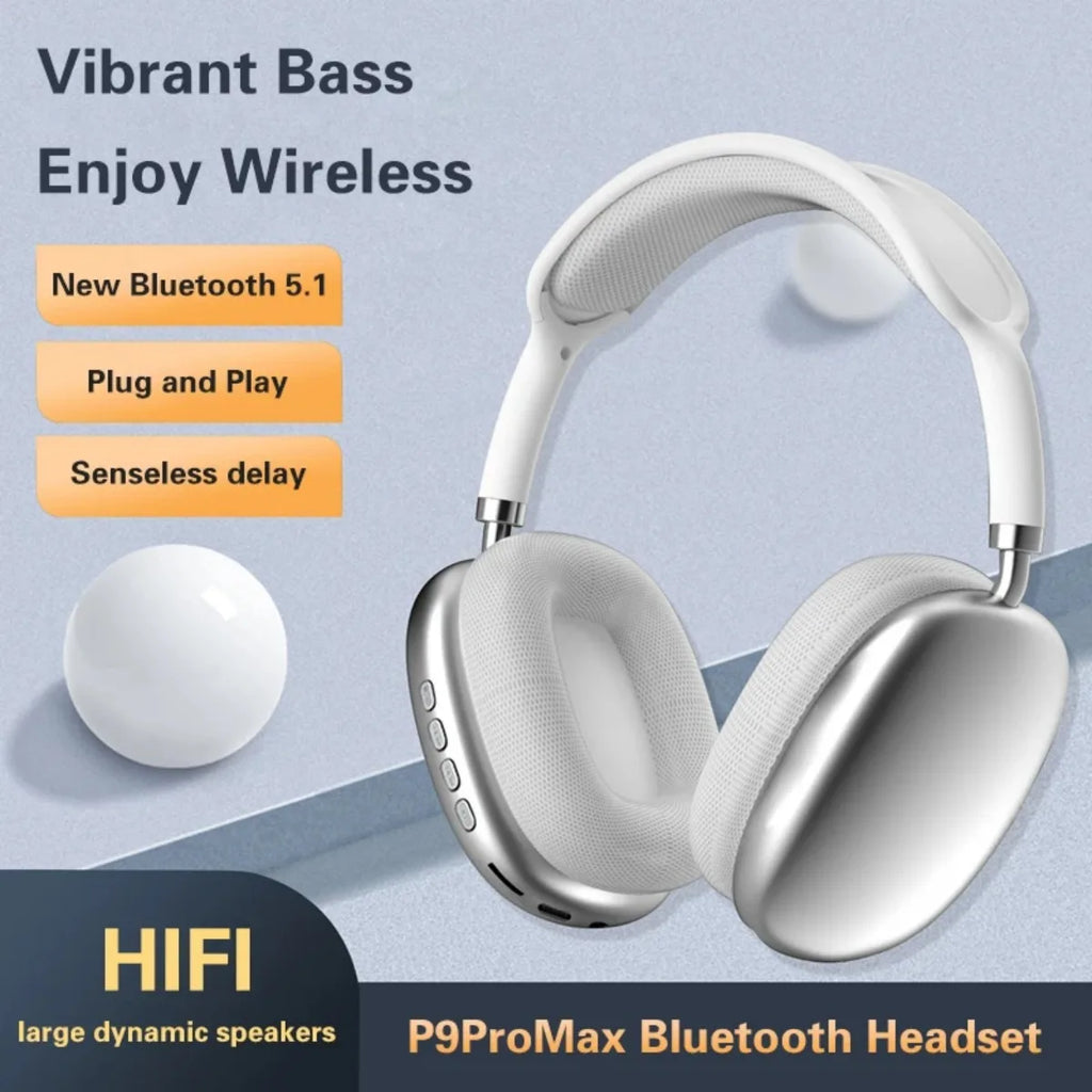 Audífonos inalámbricos Bluetooth P9 Pro Max plegables
