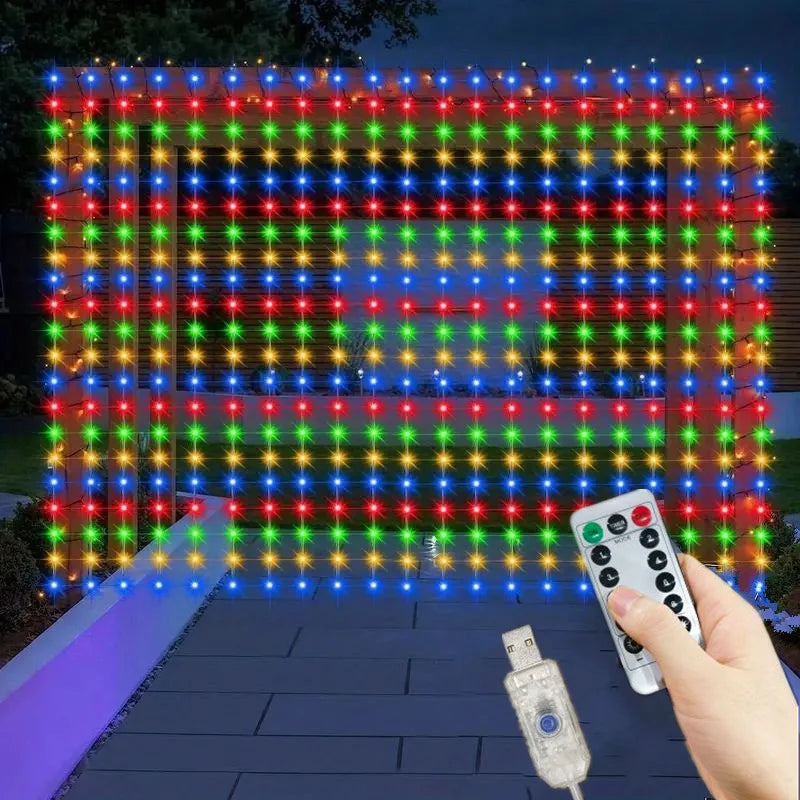 Cortina LED USB – 3 Colores, 8 Modos, Control Remoto, 3M-6M Para Navidad, Bodas y Decoración