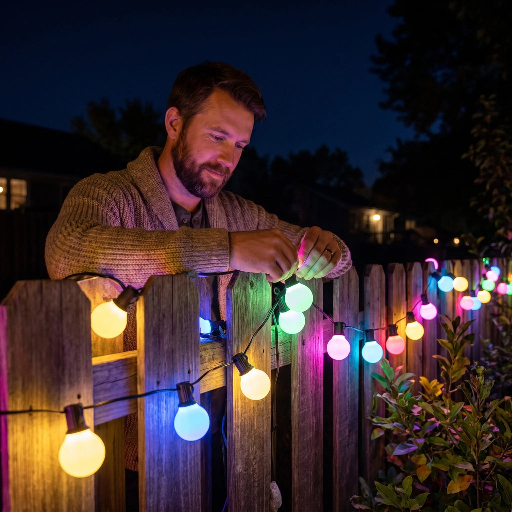 Luces LED Inteligentes G40 WiFi + Bluetooth – 15M-30M, Alexa/Google Home, IP65, 16M Colores