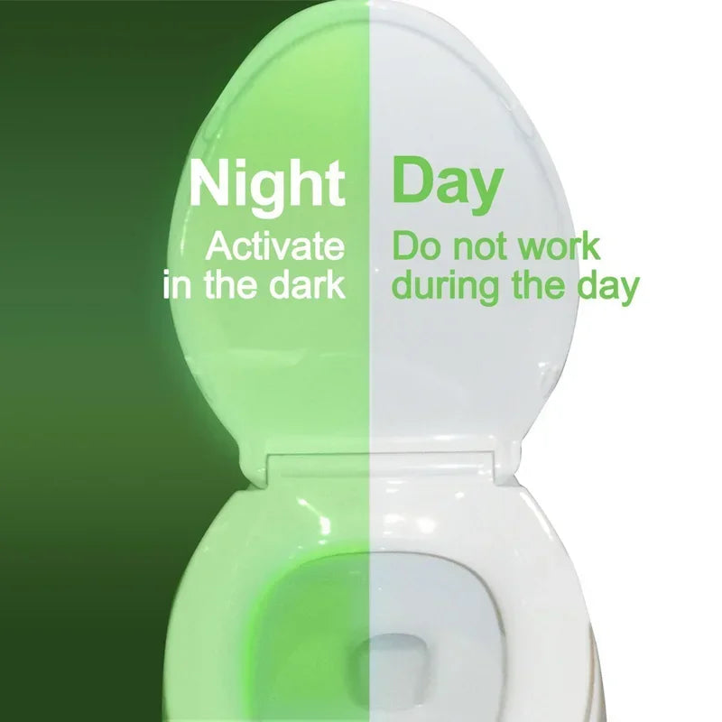 Luz LED nocturna para inodoro con sensor de movimiento y 8 o 16 colores