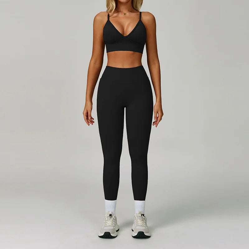 Conjunto deportivo sin costuras para mujer de 2 o 3 piezas