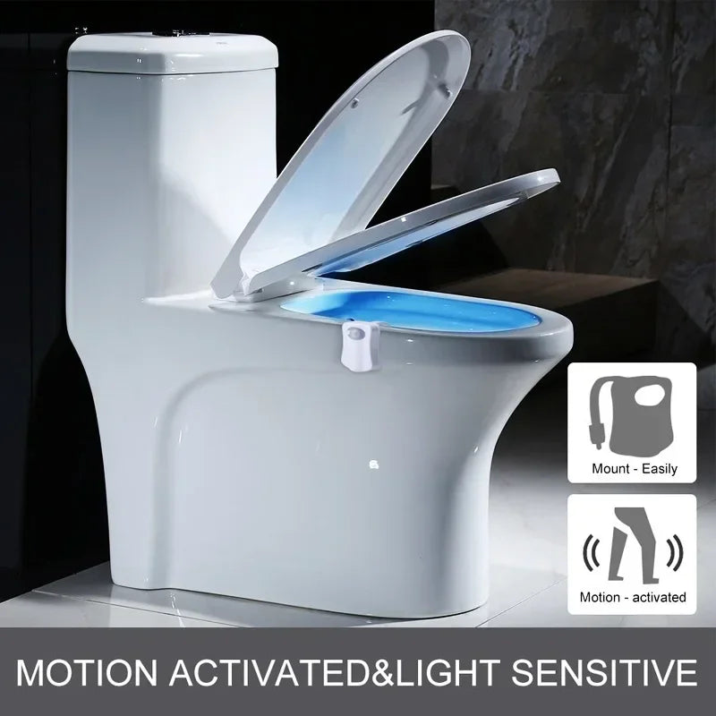 Luz LED nocturna para inodoro con sensor de movimiento y 8 o 16 colores