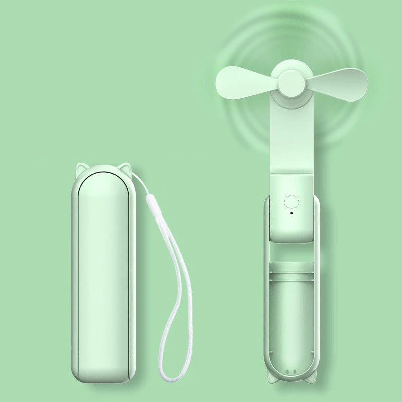 Ventilador Mini Portátil Recargable por USB, Plegable y de 3 Velocidades