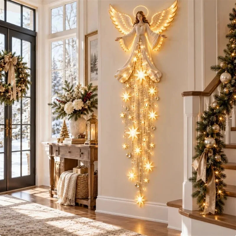 Estrella de Belén de la Fe: nacimiento iluminado para pared