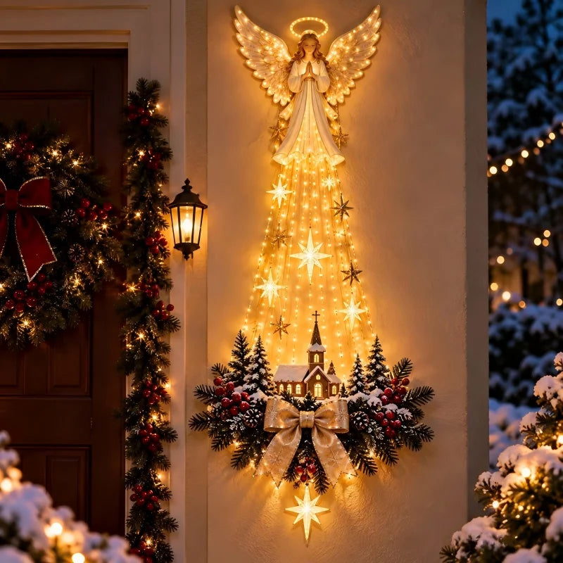 Estrella de Belén: decoración navideña de pared con nacimiento iluminado