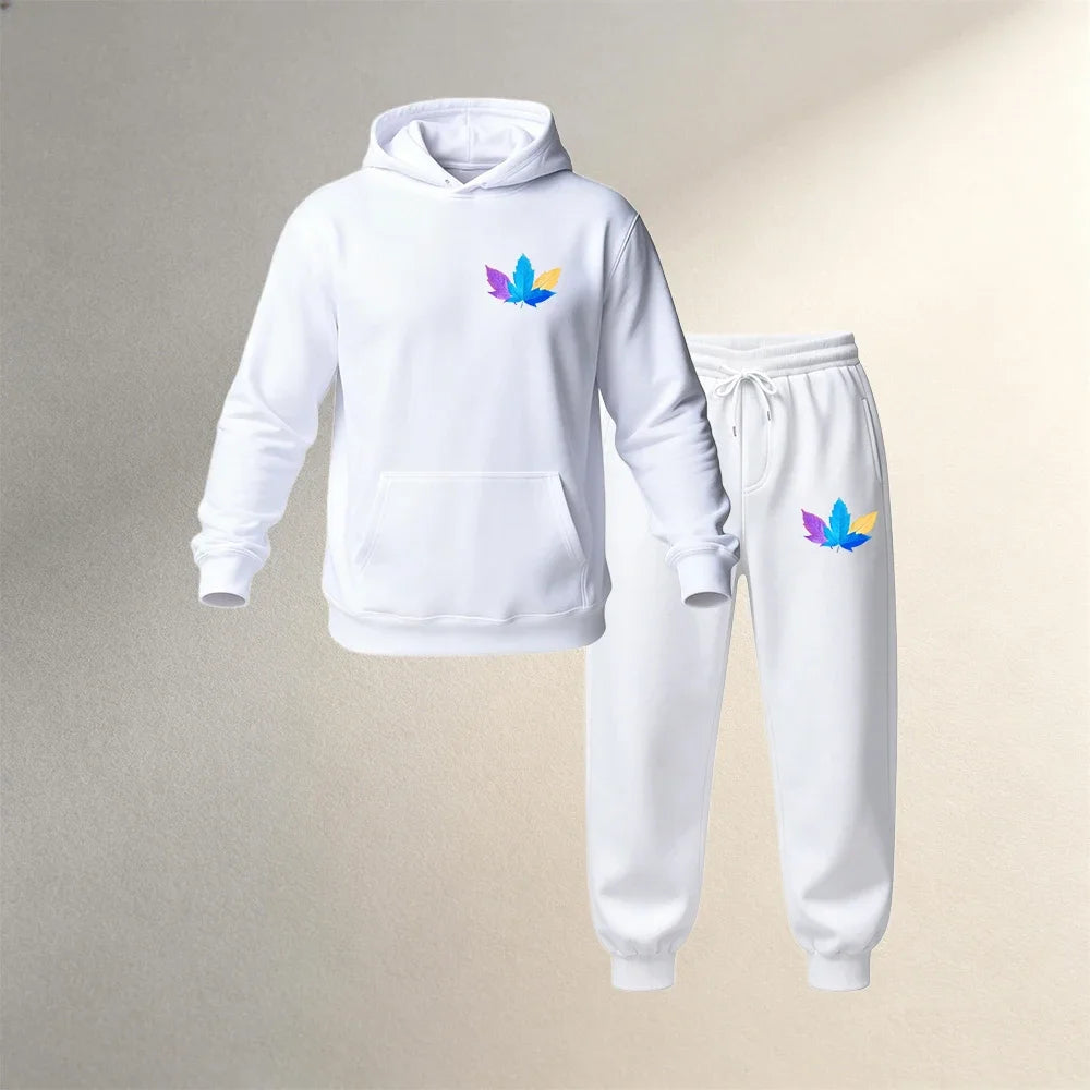 Conjunto casual deportivo para hombre de 2 piezas afelpadas