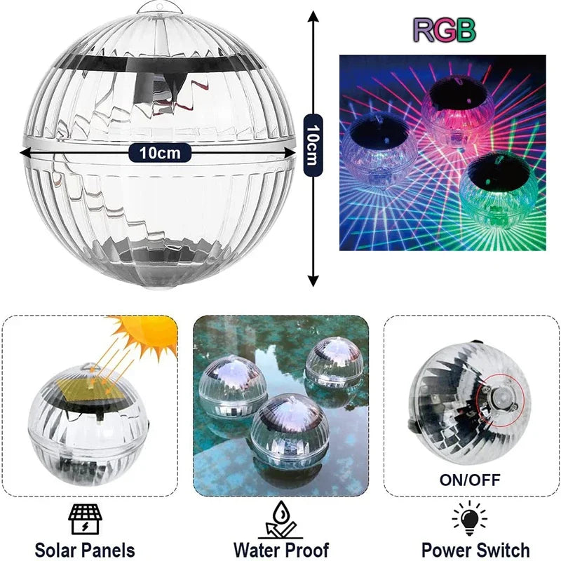 Lámparas solares LED flotantes con cambio de 7 colores
