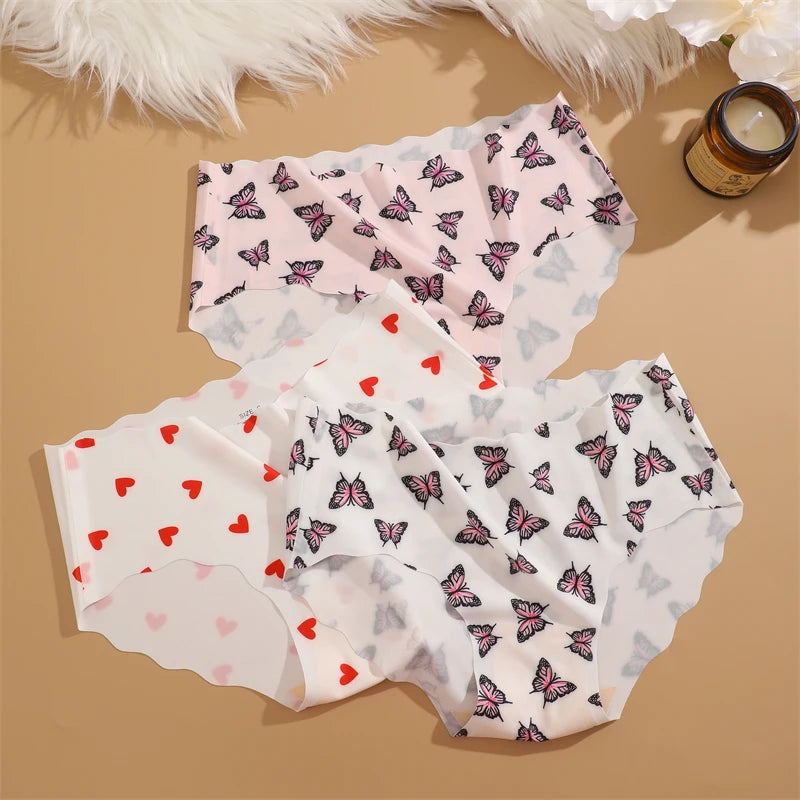 Set de 3 Panties Sin Costuras para Mujer, Tiro Alto, Estampados