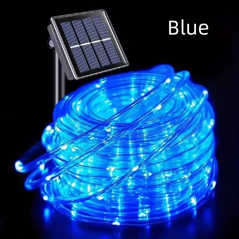 Manguera de luces LED solares para jardín y terraza