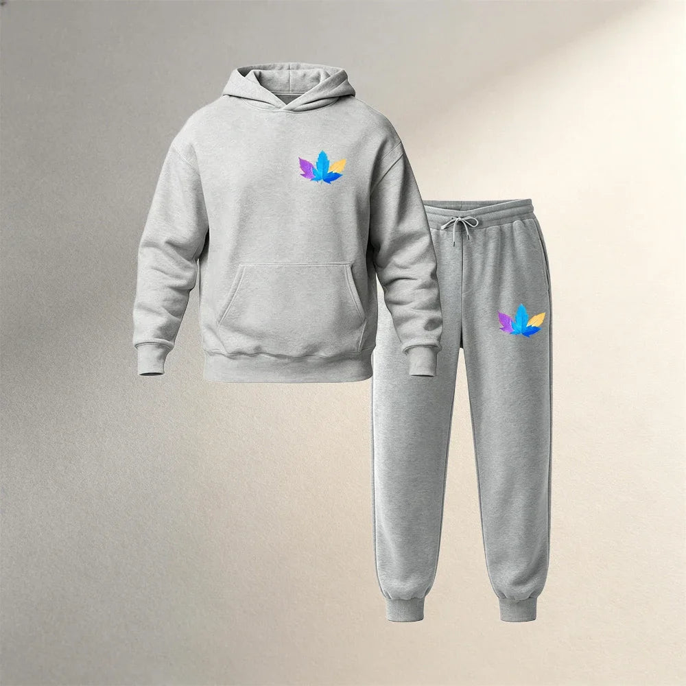 Conjunto casual deportivo para hombre de 2 piezas afelpadas