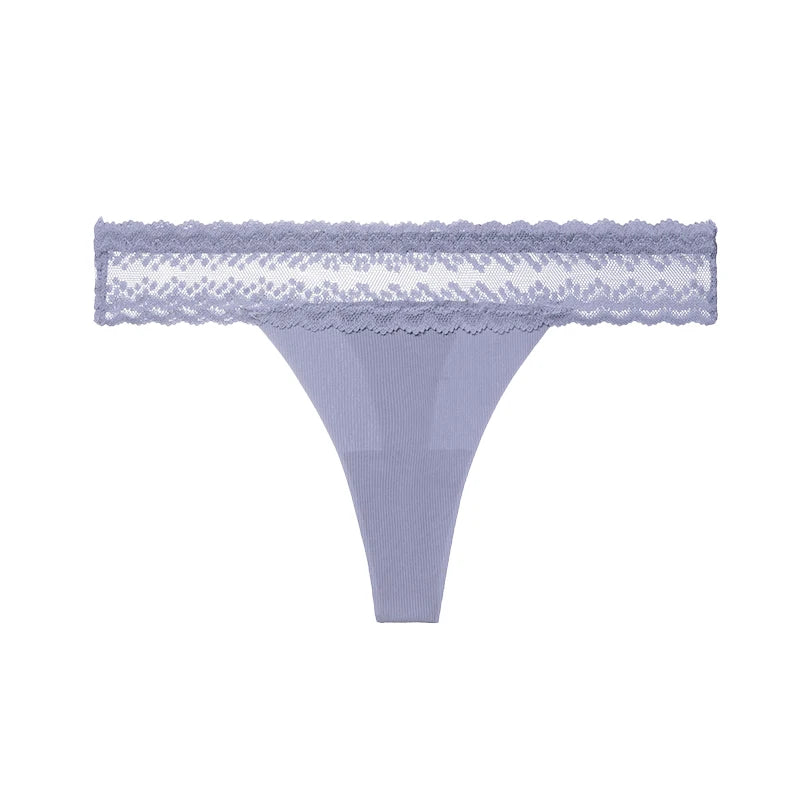 Tanga de cintura baja para mujer con detalles de encaje