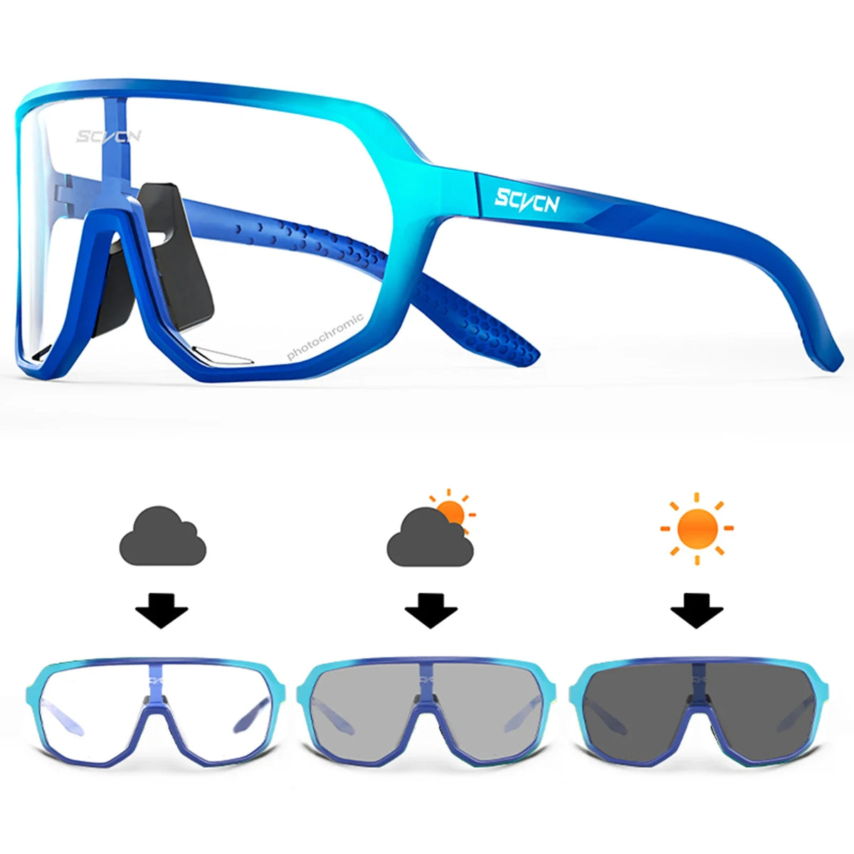 Gafas de Ciclismo SCVCN UV400 | Lentes Polarizados, Espejo y Fotocromáticos para MTB, Running y Deportes al Aire Libre
