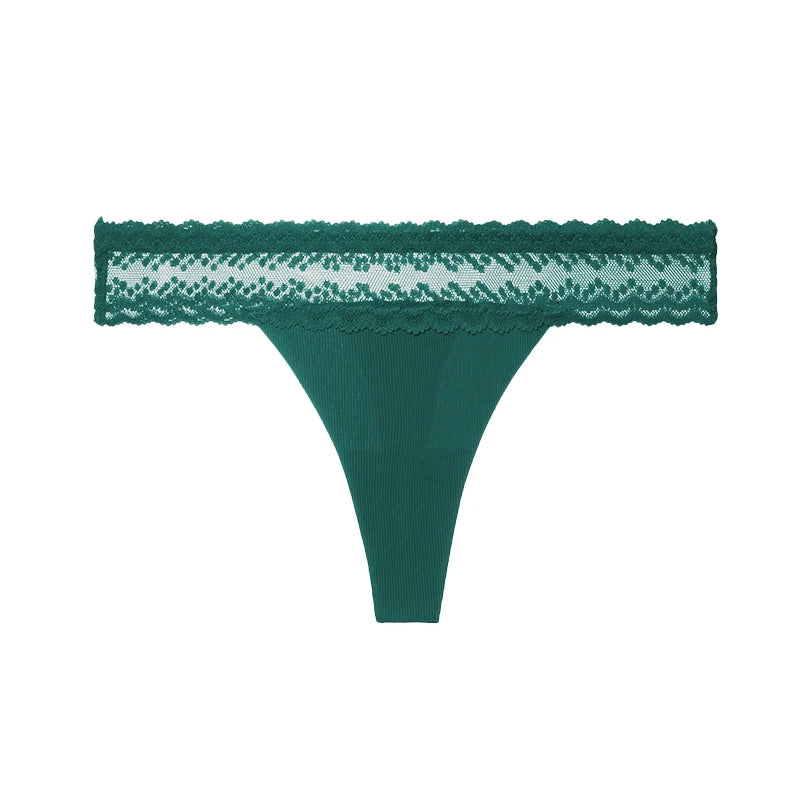Tanga de cintura baja para mujer con detalles de encaje