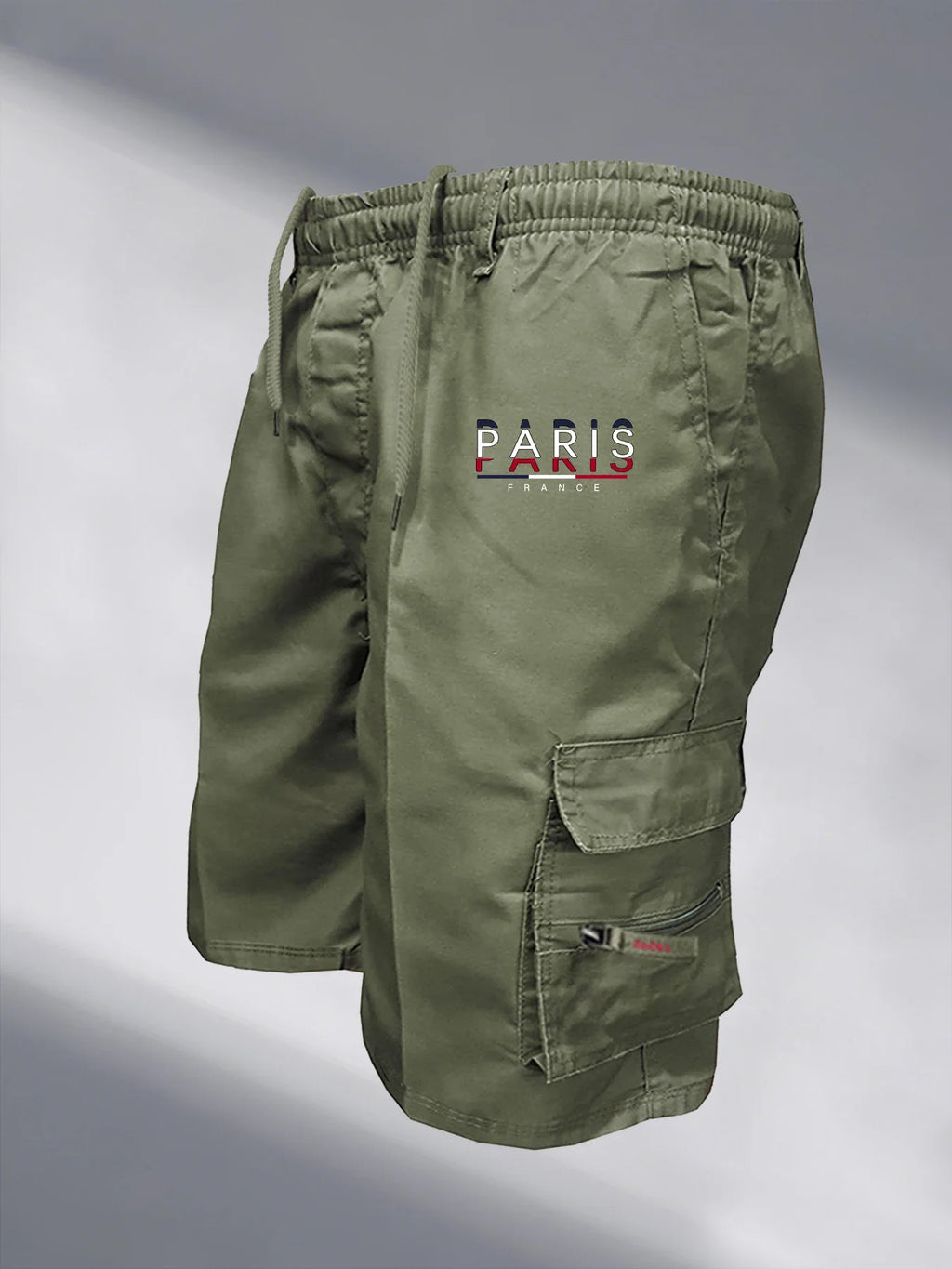 Bermudas cargo para hombre con bolsillos y cintura ajustable
