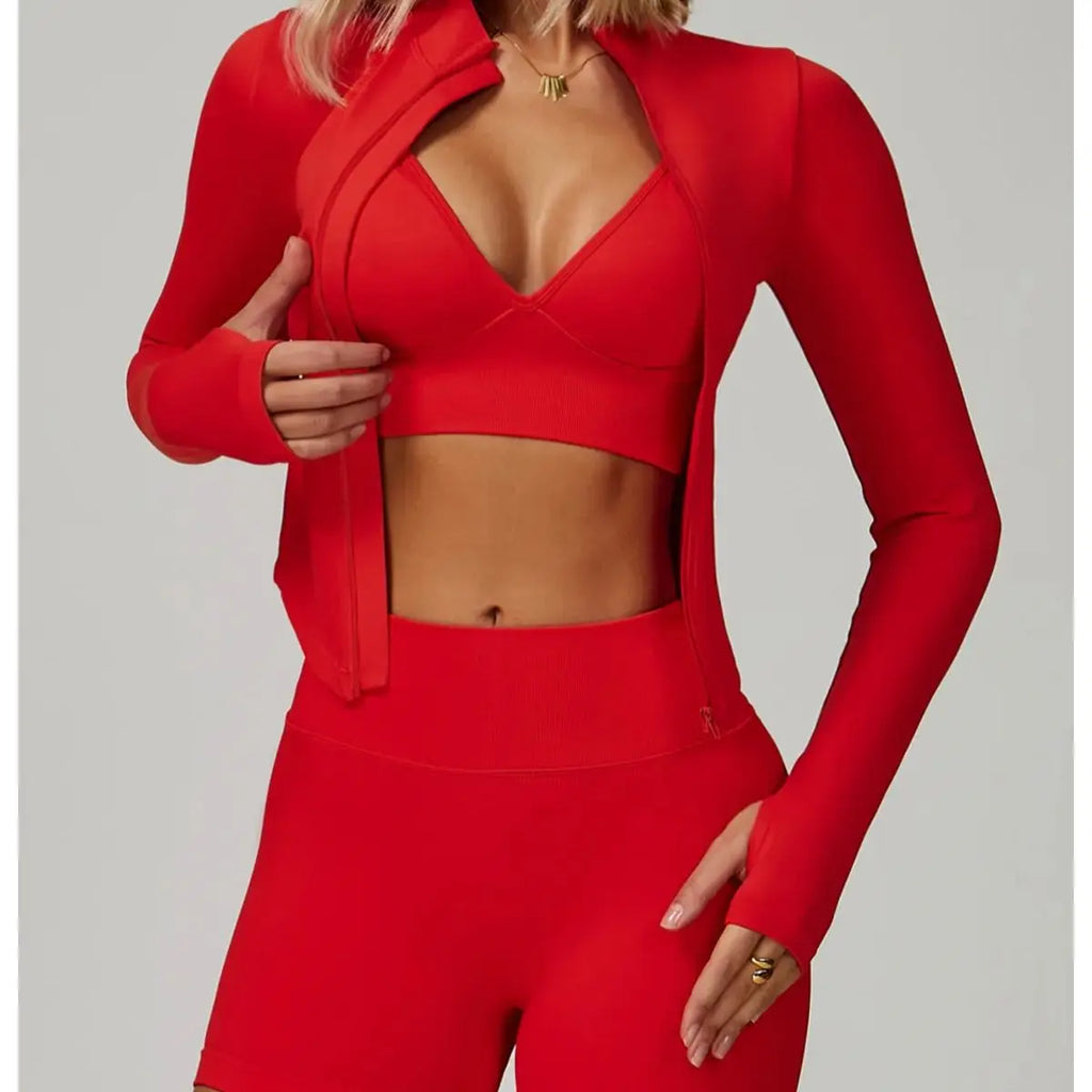 Conjunto deportivo sin costuras para mujer de 2 o 3 piezas