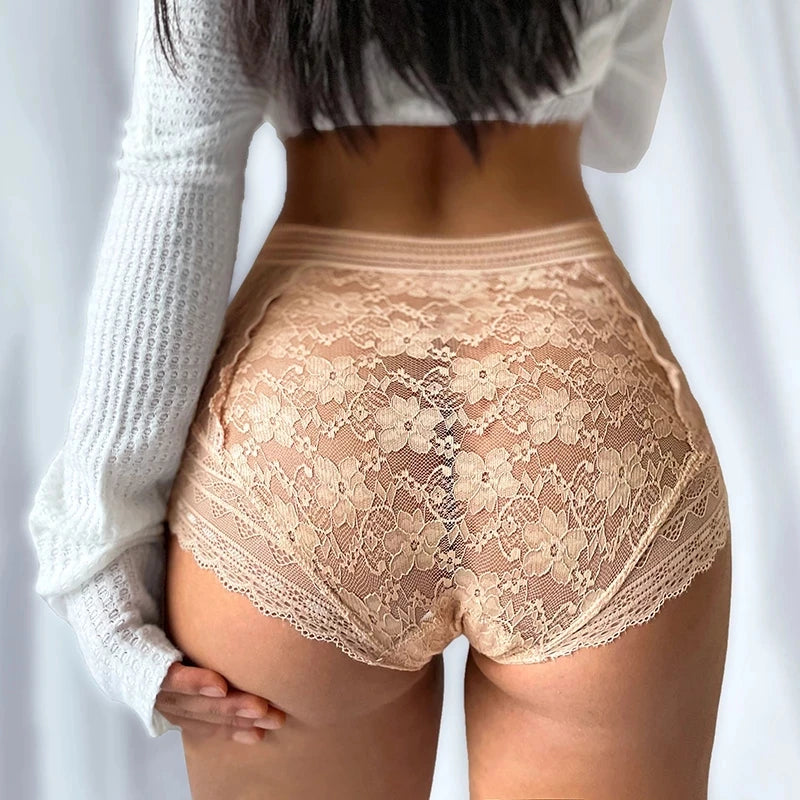 Panty de Encaje Transparente para Mujer, Tallas S a 5XL