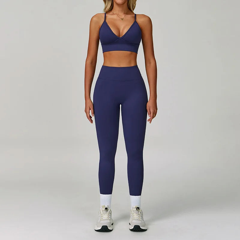 Conjunto deportivo sin costuras para mujer de 2 o 3 piezas