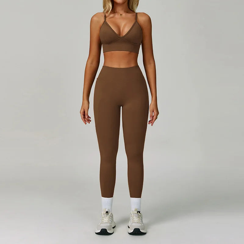 Conjunto deportivo sin costuras para mujer de 2 o 3 piezas