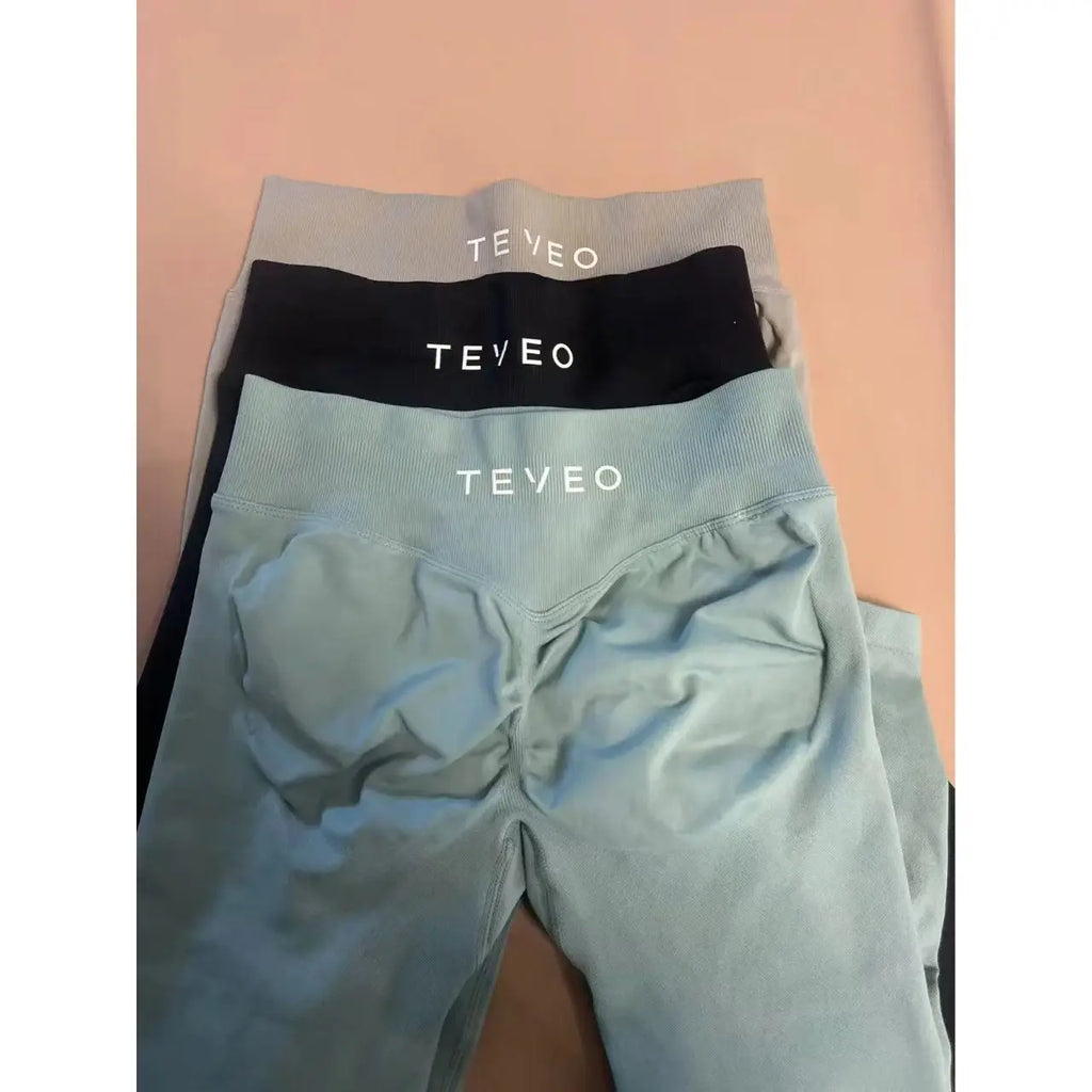 Leggings deportivos para mujer con cintura baja y efecto fruncido