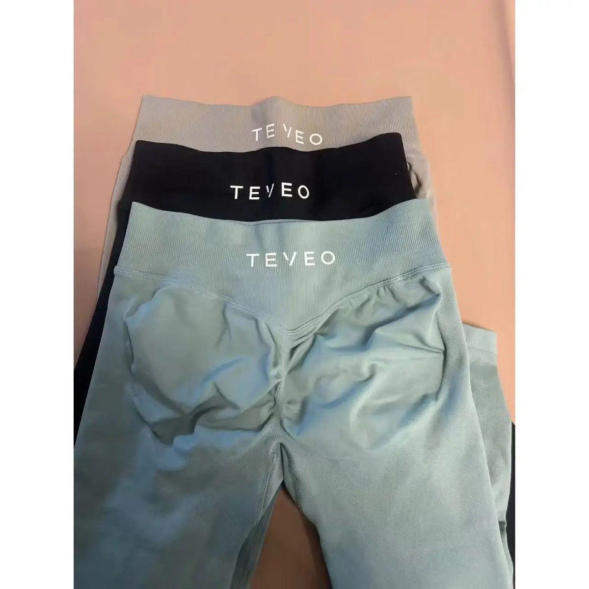 Leggings deportivos para mujer con cintura baja y efecto fruncido