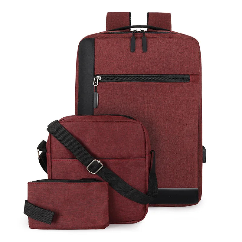 Mochila Urbana 3 en 1 — Bolso Oxford con Puerto USB, Bandolera y Neceser Incluidos