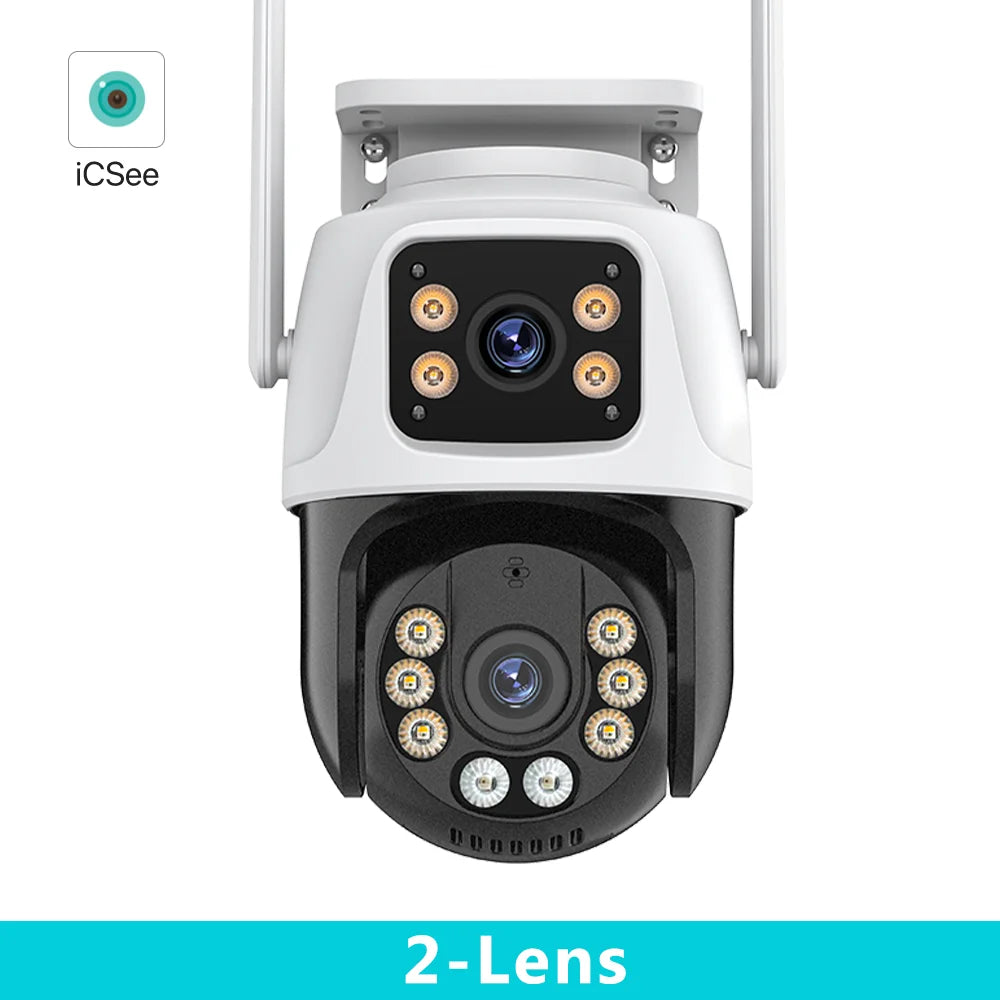 Cámara de Seguridad WiFi Exterior de 2 o 3 Lentes – Seguimiento Automático, Visión Nocturna a Color y Audio Bidireccional