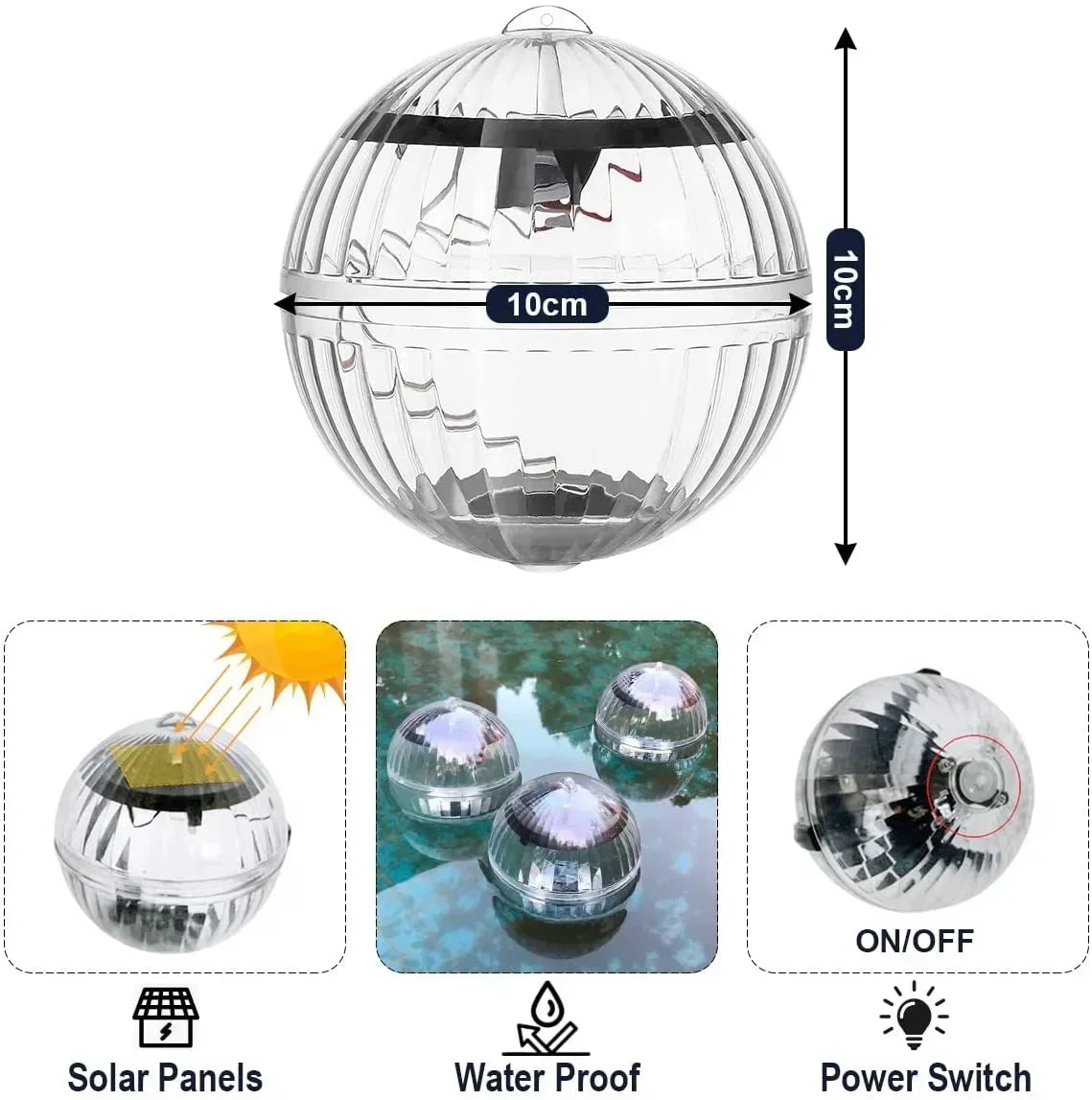 Lámparas solares LED flotantes con cambio de 7 colores