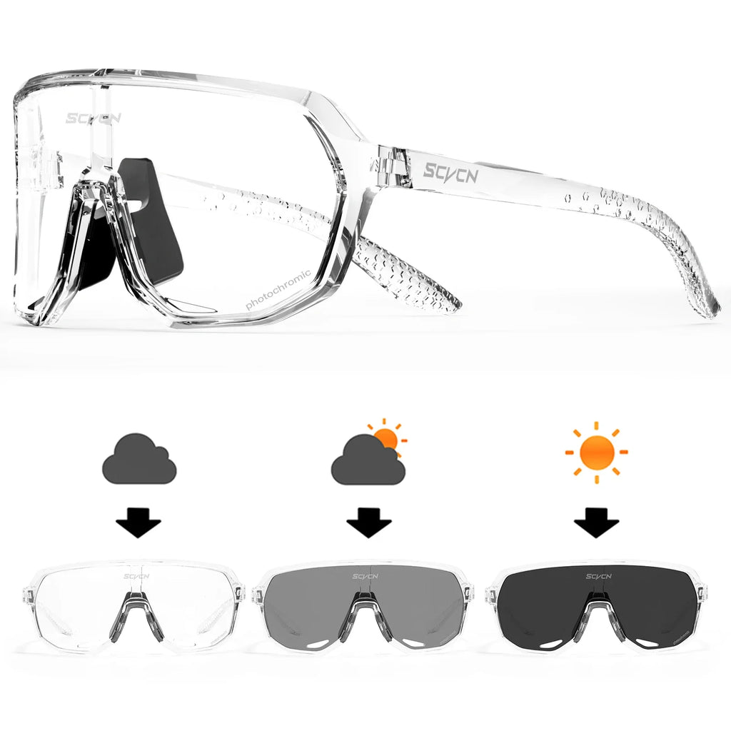 Gafas de Ciclismo SCVCN UV400 | Lentes Polarizados, Espejo y Fotocromáticos para MTB, Running y Deportes al Aire Libre