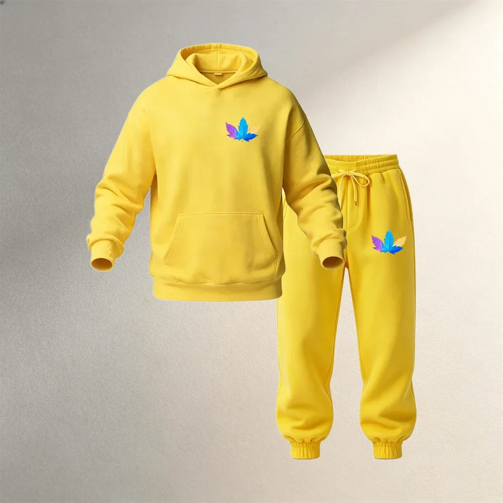 Conjunto casual deportivo para hombre de 2 piezas afelpadas