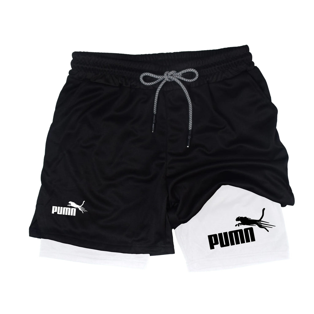 Shorts deportivos para hombre 2 en 1 de doble capa con bolsillos