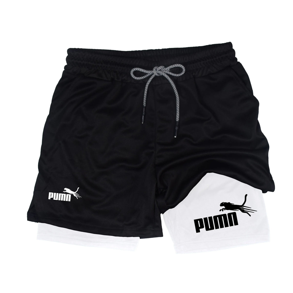 Shorts deportivos para hombre 2 en 1 de doble capa con bolsillos
