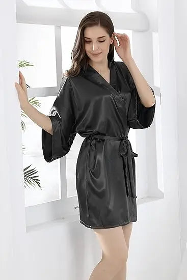 Bata Kimono de Satín para Mujer, Tipo Seda