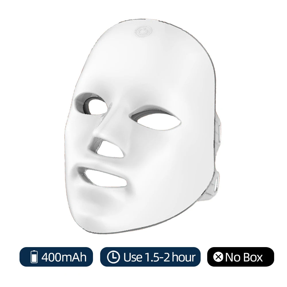 Máscara facial LED recargable de 7 colores