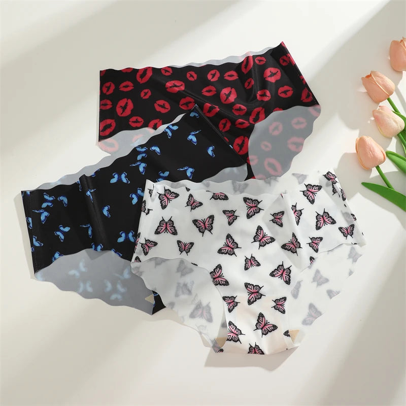 Set de 3 Panties Sin Costuras para Mujer, Tiro Alto, Estampados