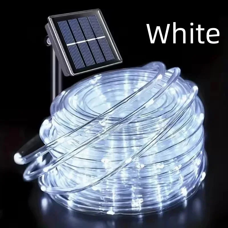 Manguera de luces LED solares para jardín y terraza