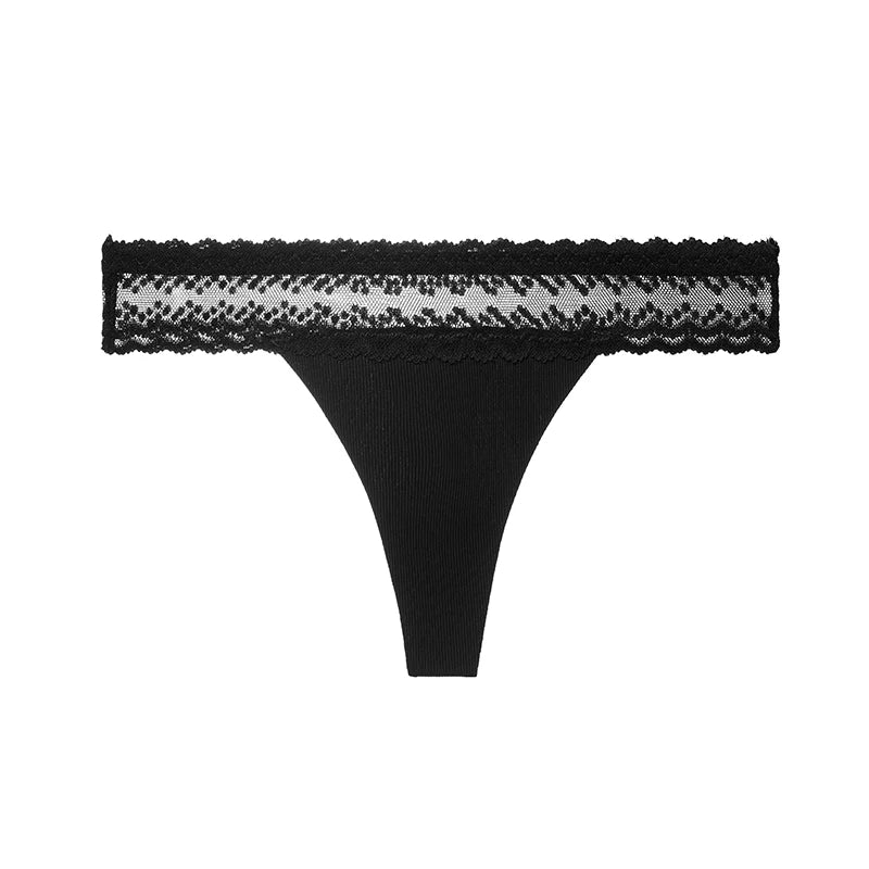 Tanga de cintura baja para mujer con detalles de encaje