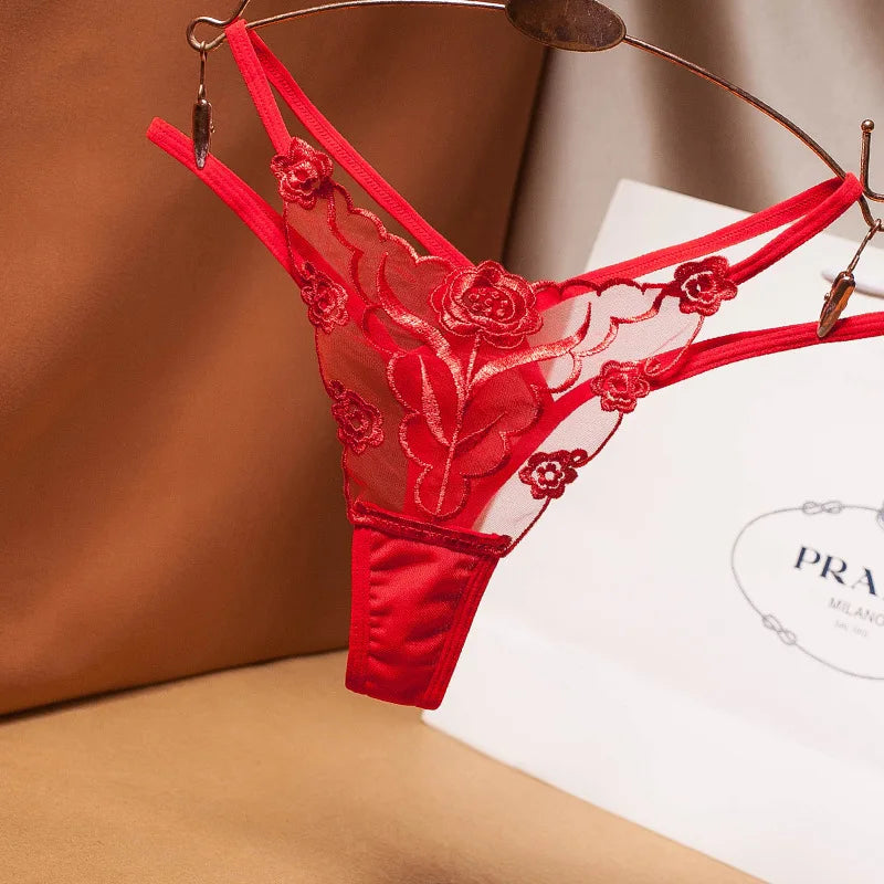 Tanga de cintura baja para mujer con tiras finas