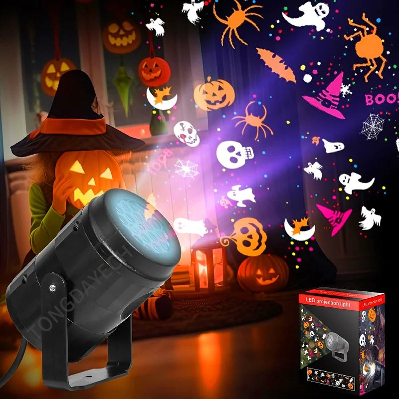 Rotating Projector Light – Christmas, Halloween & Snowflake USB Ambient Decor