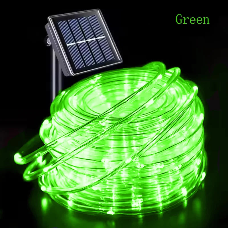 Manguera de luces LED solares para jardín y terraza