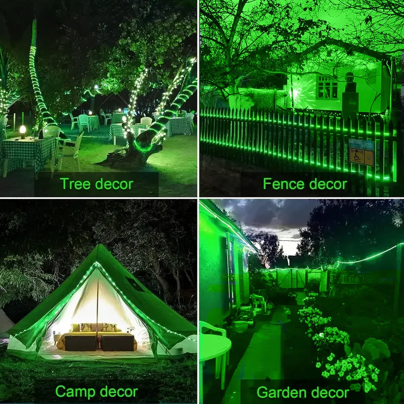Manguera de luces LED solares para jardín y terraza