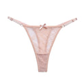 Tanga de encaje y malla para mujer de cintura baja