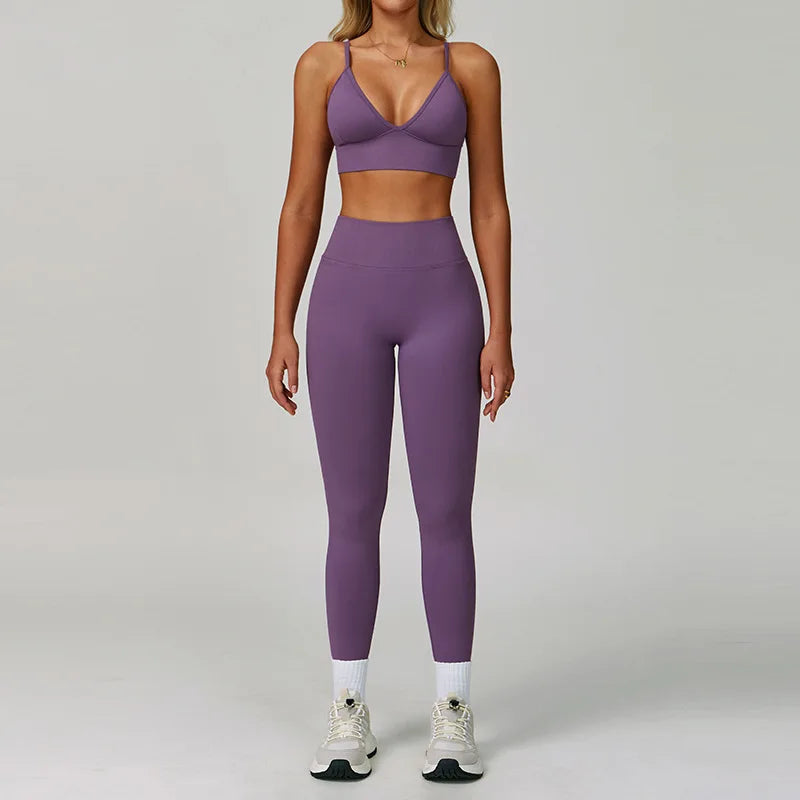 Conjunto deportivo sin costuras para mujer de 2 o 3 piezas