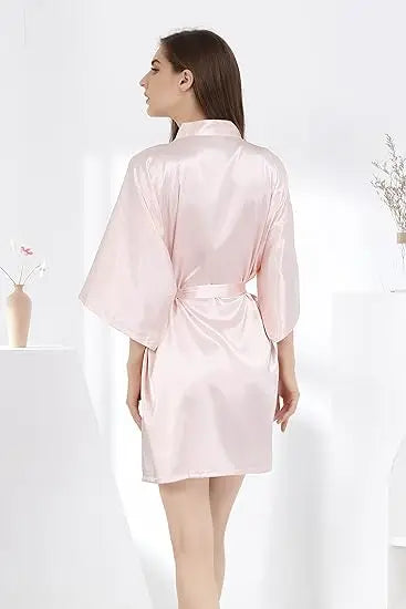 Bata Kimono de Satín para Mujer, Tipo Seda