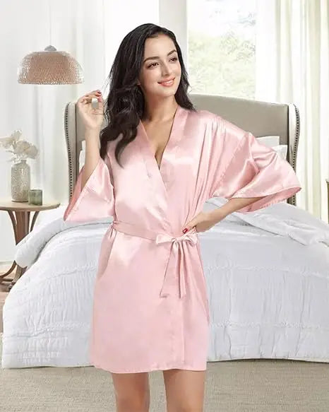 Bata Kimono de Satín para Mujer, Tipo Seda